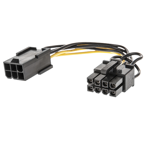 PCIE ADAPTER CABLE - 6 PIN PCIE FEMALE TO 8 P PCIE MALE – Lindy