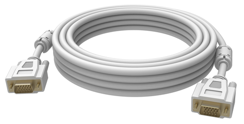 VISION Professional installation-grade VGA patch cable - LIFETIME WARRANTY - gold plated connectors - ferrite cores both ends - VGA (M) to VGA (M) - outer diameter 8.0 mm - 28 AWG - 10 m - white – Vision