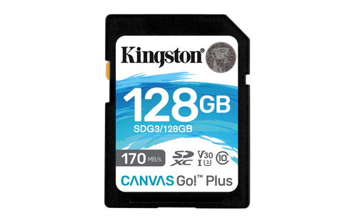 128GB SDXC CANVAS GO PLUS 170R C10 UHS-I U3 V30 – Kingston Technology