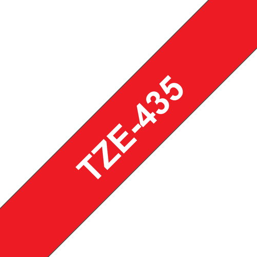 TZE435 12MM GLOSS White on Red – Brother