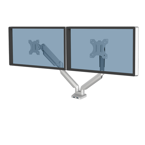PLATINUM SERIES DUBBELE MONITORARM ZILVER – Fellowes