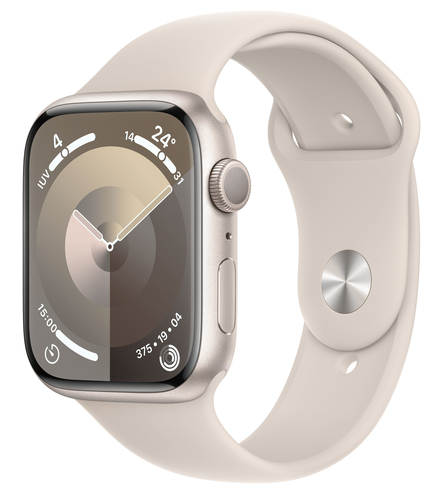 Apple Watch Series 9 GPS 45mm Starlight Aluminium Case with Starlight Sport Band - M/L – Apple