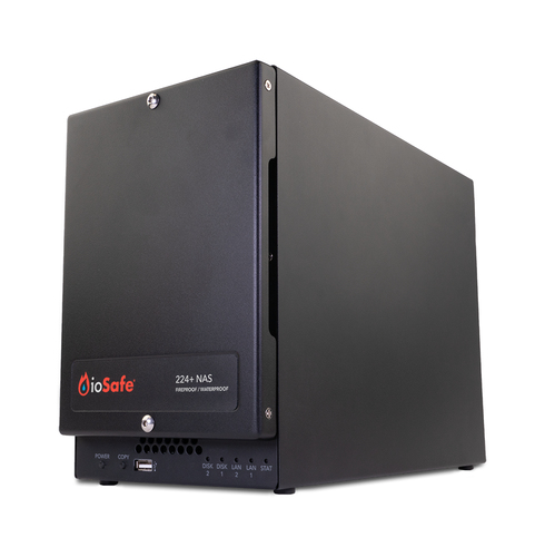 ioSafe 224+ NAS; International; Fireproof/Waterproof network attached storage; 4TB (2TBx2); 2YR DRS; EU+UK – IOSAFE