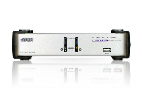 2 port USB Dual View KVMP Switch + Audio (4xCables inc) – ATEN