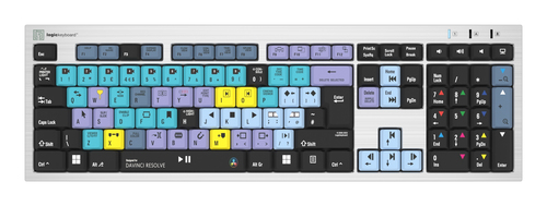 DaVinci Resolve Silver Slimline Keyboard - Windows UK English – LogicKeyboard