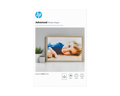 HP ADV GLOSSY PHOTO PAPER 250G A3 297X420MM 20 SHT – HP Inc