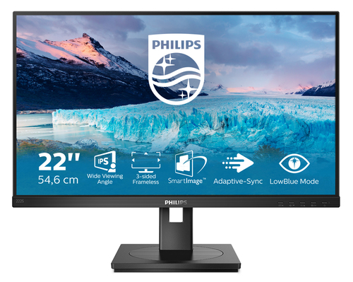 22"Black LCD Monitor Full HD Speakers Height Adjustable VGA DisplayPort DVI and HDMI – Philips