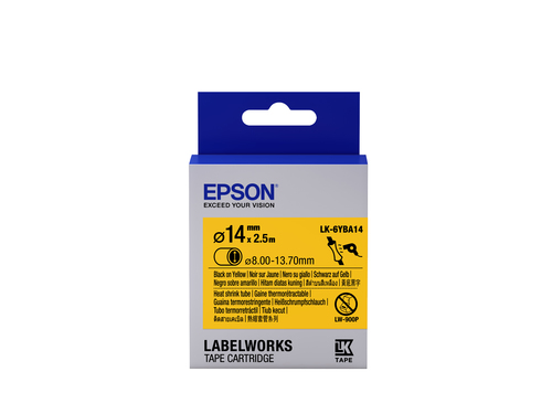 TAPE - LK-6YBA14 HST BLK-/YELL YELL D14/2.5 – Epson