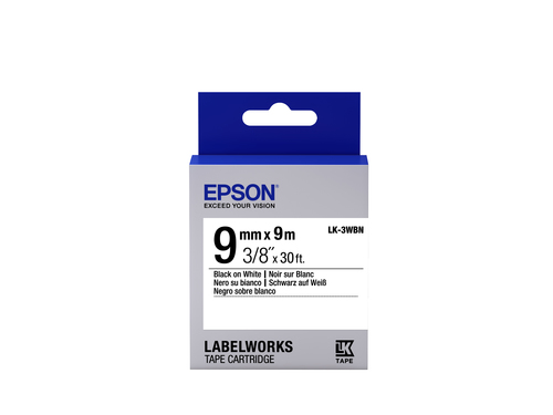 TAPE - LK-3WBN STD BLK-/WHT 9/9 – Epson