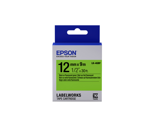 TAPE - LK-4GBF FLUOR BLK-/GREEN GREEN 12/9 – Epson