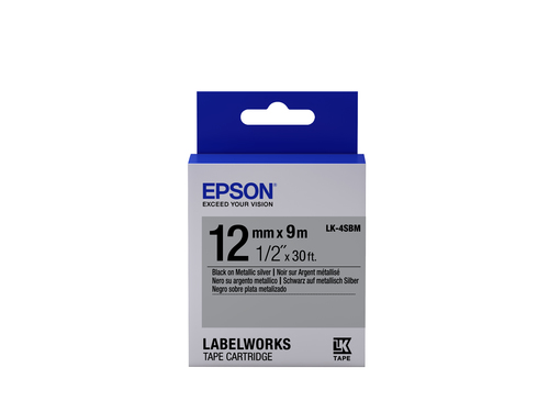 TAPE - LK-4SBM METALLIC BLK-/SI SIV 12/9 – Epson