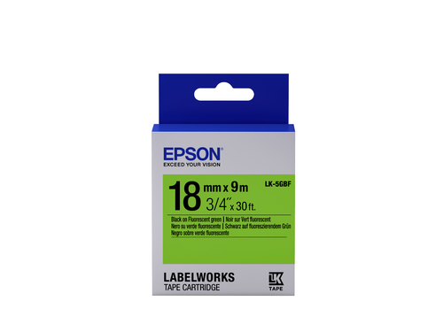 TAPE - LK-5GBF FLUOR BLK-/GREEN GREEN 18/9 – Epson
