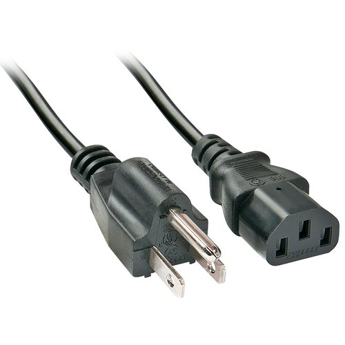 2M US MAINS POWER CABLE US 3 P PLUG TO IEC C13 – Lindy