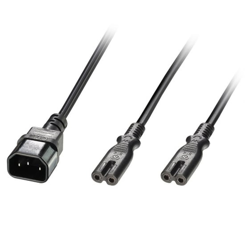 2.5M Y EXTENSION CABLE IEC C14 TO 2 X IEC C7 – Lindy