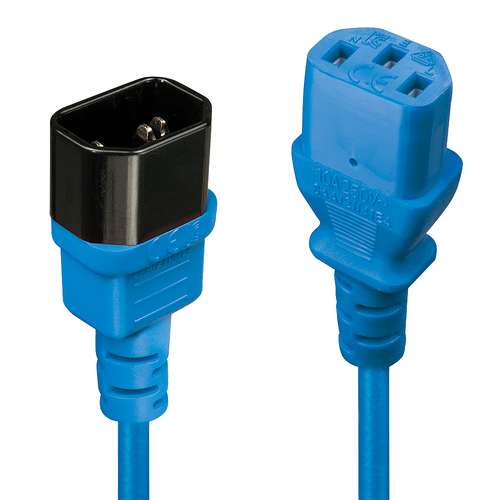 0.5M IEC EXTENSION CABLE IEC C14 TO IEC C13 BLUE – Lindy