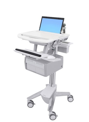 STYLEVIEW LAPTOP CART TALL DOUBLE DRAWER – Ergotron