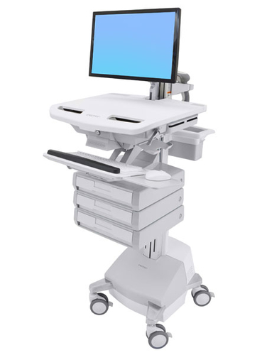 STYLEVIEW CART WITH LCD ARM POWERED 3 DRAWERS – Ergotron