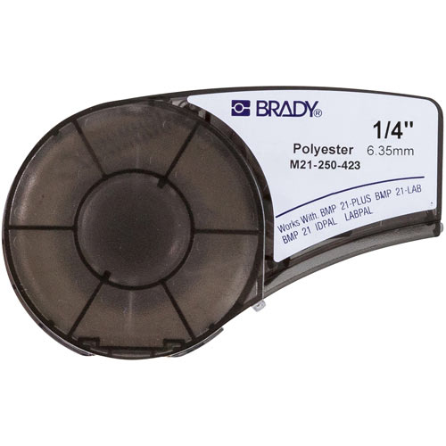 Black on White Polyester tape – Brady