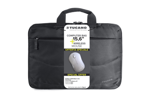 15.6 Laptop bag wireless mouse bundle Black – TUCANO