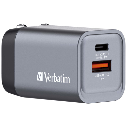 Verbatim GNC-35 GaN Charger 2 35W USB – Verbatim