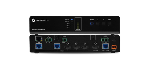 4K/UHD 5-Input HDMI Switcher with Two HDBaseT Inputs and Mirrored HDMI / HDBaseT Outputs – Atlona Technologies