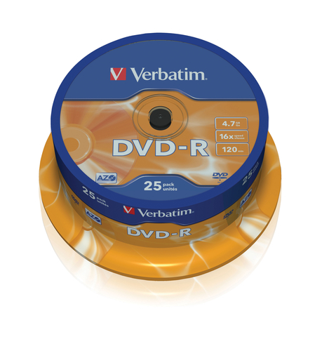 Verbatim DVD-R 16x 25pk Spindle – Verbatim