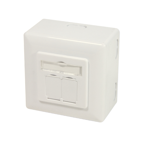 Cat.6A Wall Outlet UP+AP 2xRJ45 STP, pure white – LogiLink