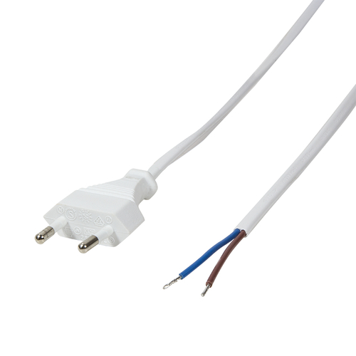 Power cable, CEE 7/16 to open end, white, 1.5 m – LogiLink
