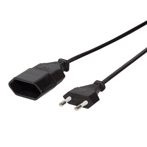 Power cable extension, CEE 7/16, black, 2 m – LogiLink