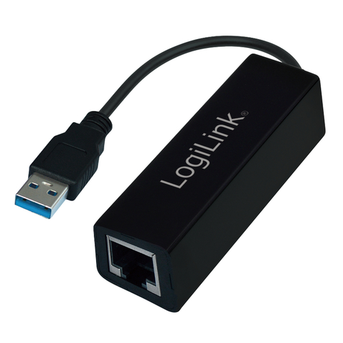 USB Adapter, USB 3.0, USB-A/M to gigabit Ethernet, black – LogiLink