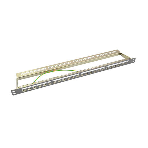 Keystone Panel 0.5U, 24 Ports, shielded, grey – LogiLink