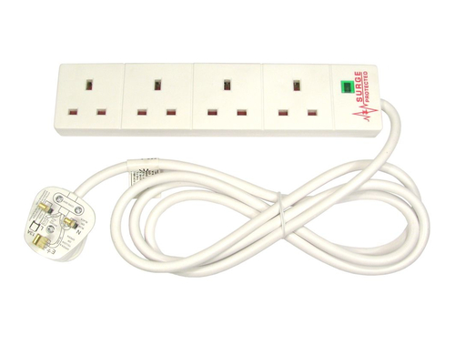 4 WAY 2MTR SURGE PROTECTED EXTENSION – Cables Direct