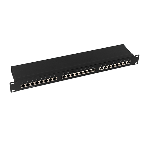 Cat.6 Patch Panel 24-Port 19 STP, black, EconLine – LogiLink