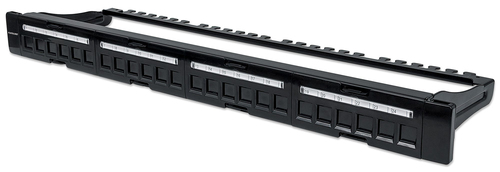 BLANK PATCH PANEL 24-PORT- 1U BLACK – INTELLINET