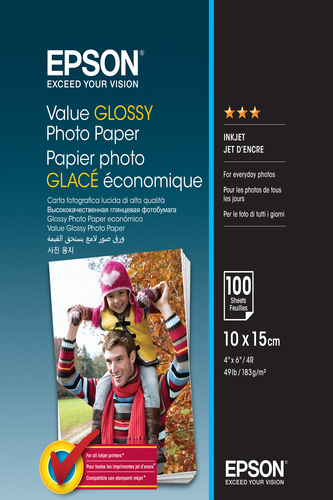 VALUE GLOSSY PHOTO PAPER 10X15CM 100SHEET – Epson