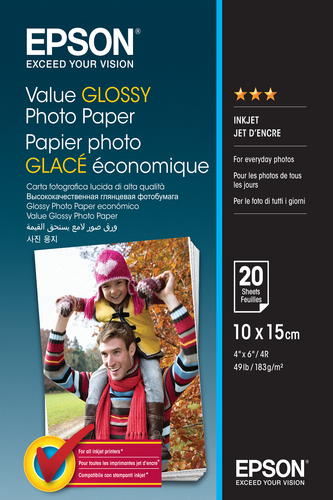 VALUE GLOSSY PHOTO PAPER 10X15CM 20SHEET – Epson