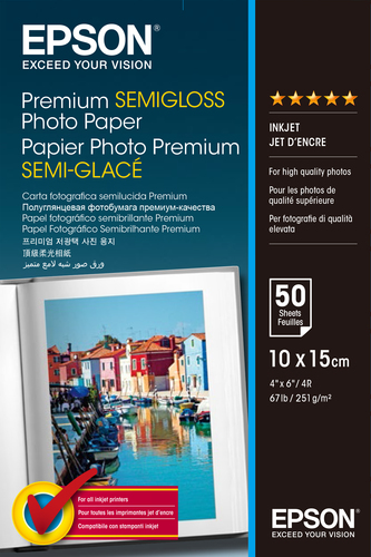 PREMIUM SEMIGLOSS PHOTO PAPER 10X15 50 SHT – Epson
