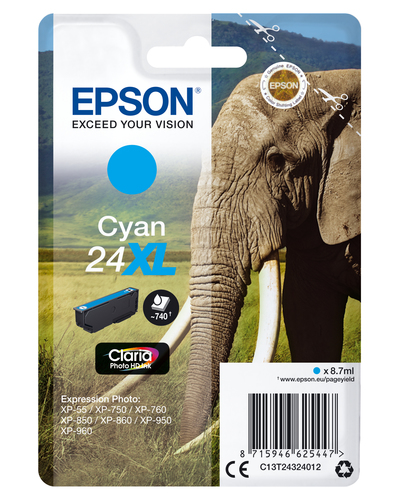 CLARIA PHOTO HD INK 24XL CYAN F/ 24SERIES – Epson