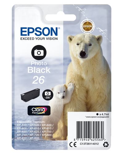 CLARIA PREMIUM INK PHOTO BLK 26 RF/AM TAGS – Epson