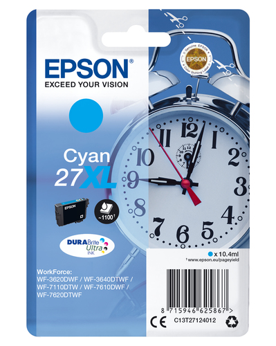 SGLPCK CYAN DURABRITEULTRAINK 27XL KCARTRIDGE RS BLI PCK – Epson