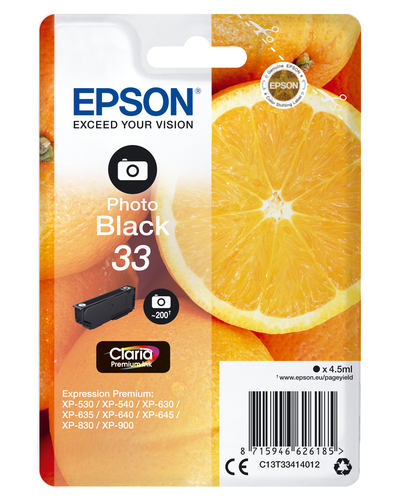 SGLPCK PHOTO BLCK 33 PREM.INK PREM.K PHOTO BLACK STANDARD – Epson