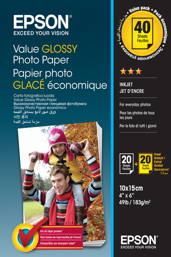 CONOMICAL GLOSSY PHOTO PAPER 183G 10X15 20F X2 2FOR1 – Epson
