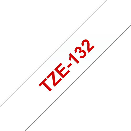 TZE-132 LAMINATED TAPE 12MM 8M RED ON CLEAR – Brother