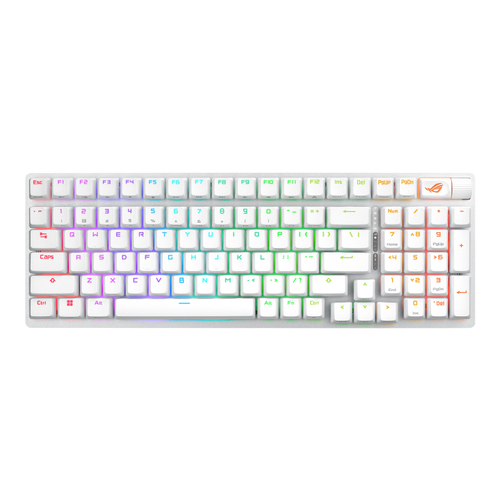 Asus ROG STRIX SCOPE II 96 Wireless Mechanical RGB Gaming Keyboard, 96% Layout, Streamer Hotkeys, Multifunction Controls, Sound-Dampening, White – ASUSTeK COMPUTER