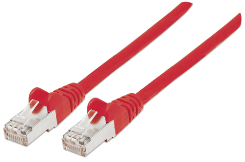 NETWORK CABLE CAT6A COPPR 7.5M- RED S/FTP SNAGLESS/BOOTED – INTELLINET
