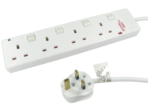5M 4 GANG UK SWITCH POW BLOCK SURGE – Cables Direct