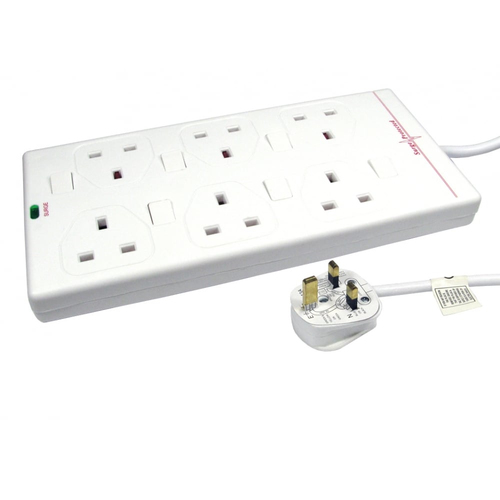 10M 6 GANG UK SWITCH POW BLOCK SURGE – Cables Direct