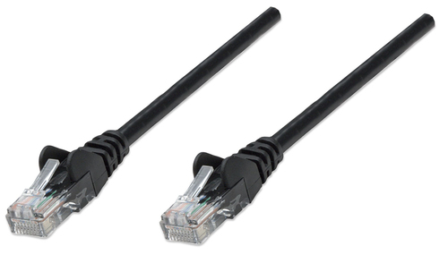 NETWORK CABLE CAT6A COPP 0.25M- BLACK S/FTP SNAGLESS/BOOTED – INTELLINET