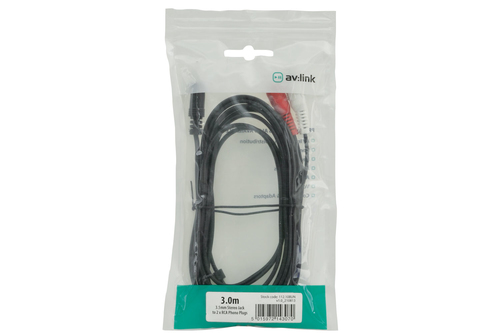 3.5mm STEREO PLUG to TWO RCA PLUGS LEADS – AV Link