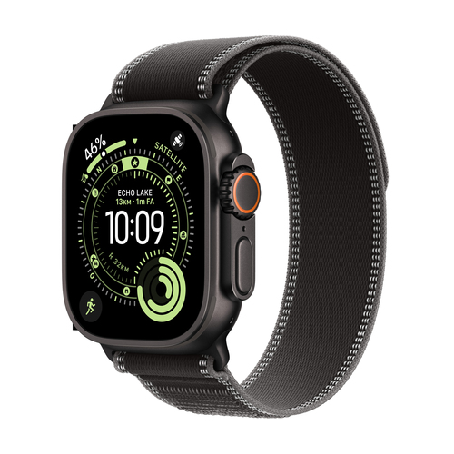 Apple Watch Ultra 3?GPS + Cellular?49mm?Black Titanium Case with Black/Charcoal Trail Loop - S/M – Apple